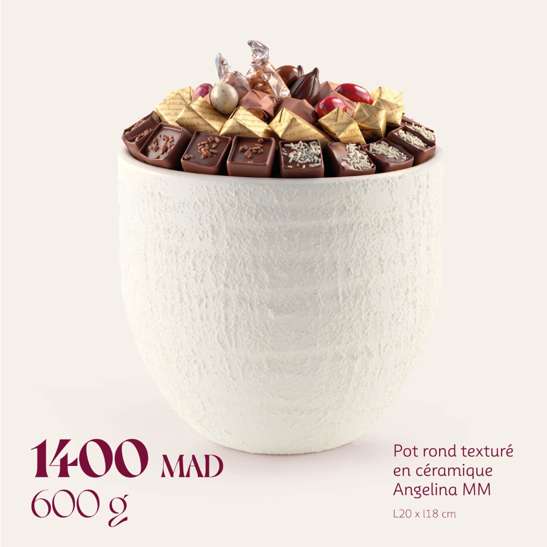 Pot rond texturé en céramique Angelina